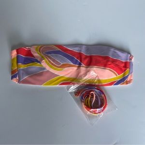 Aerie Bandeau Pink, Purple, Yellow Bikini Top